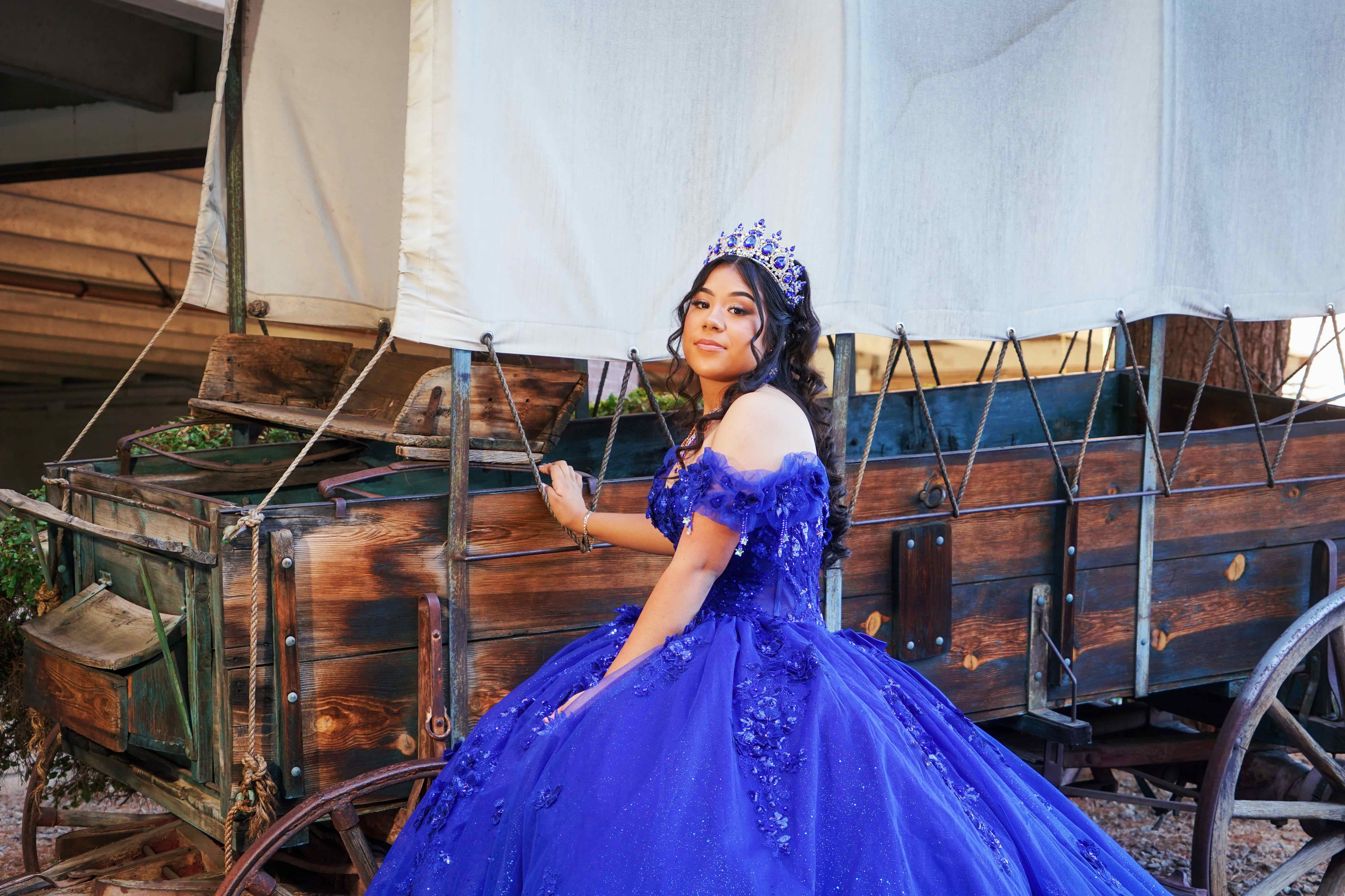 Blue quinceañera dress