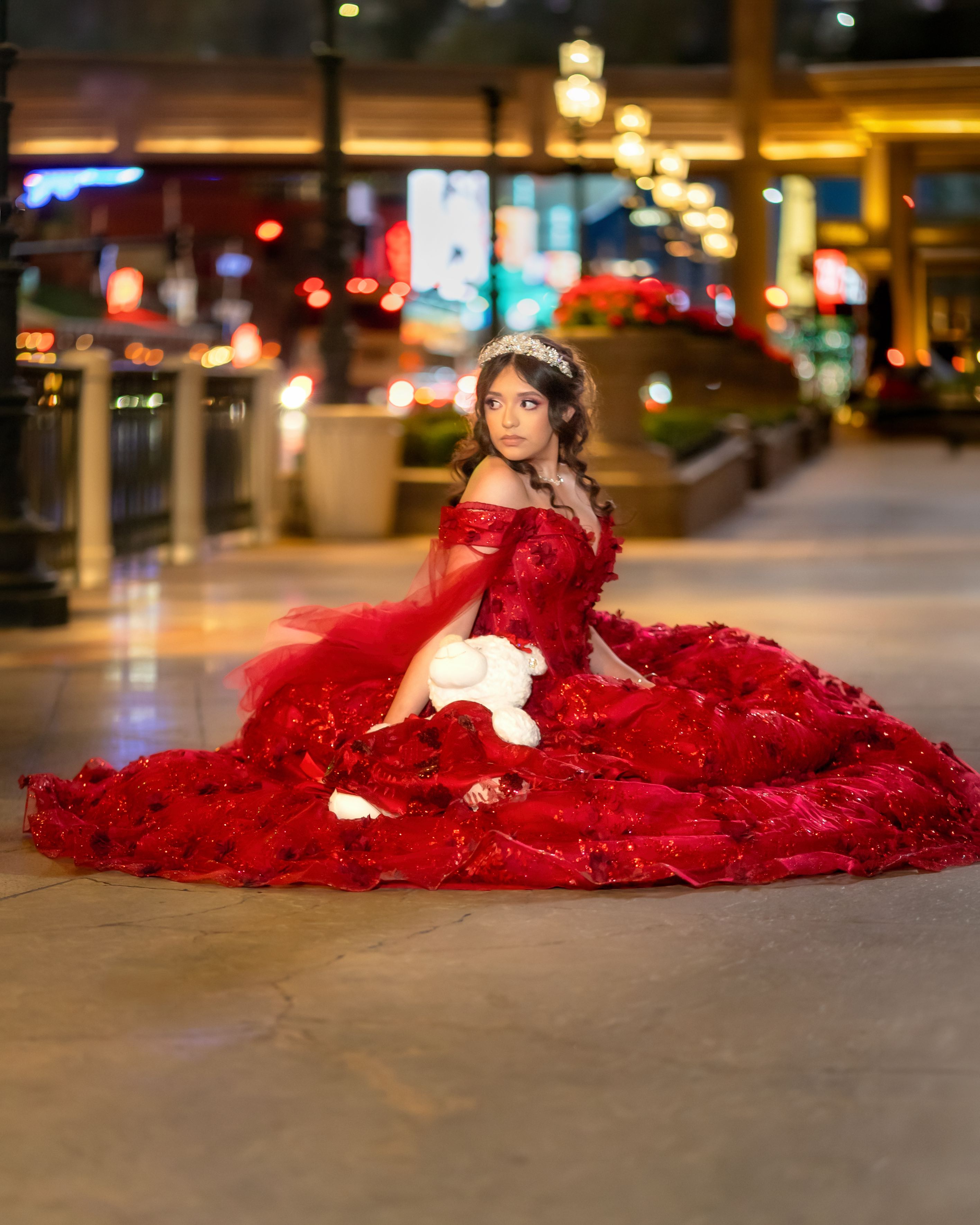 Red quinceañera dress