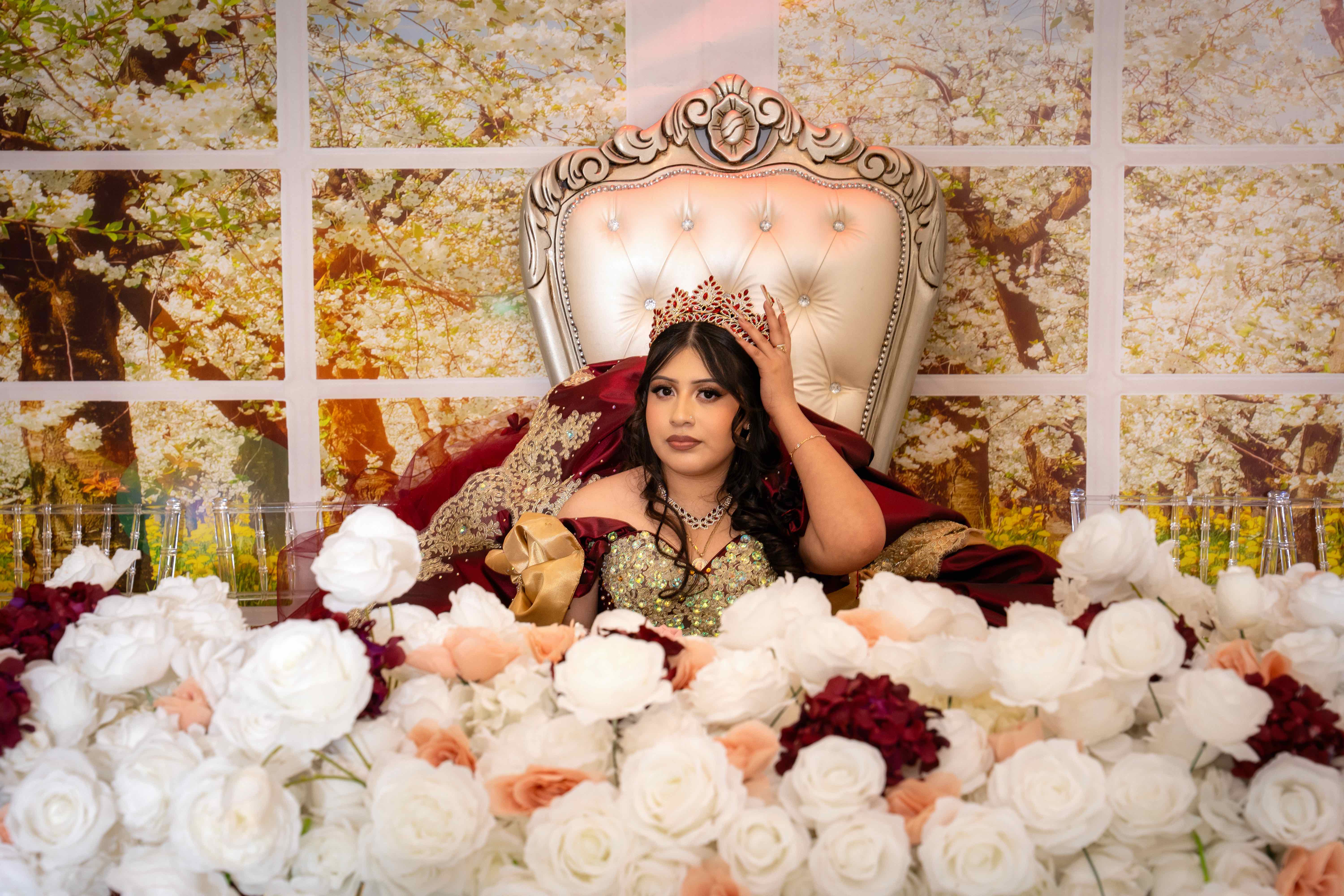 Quinceañera rose portrait