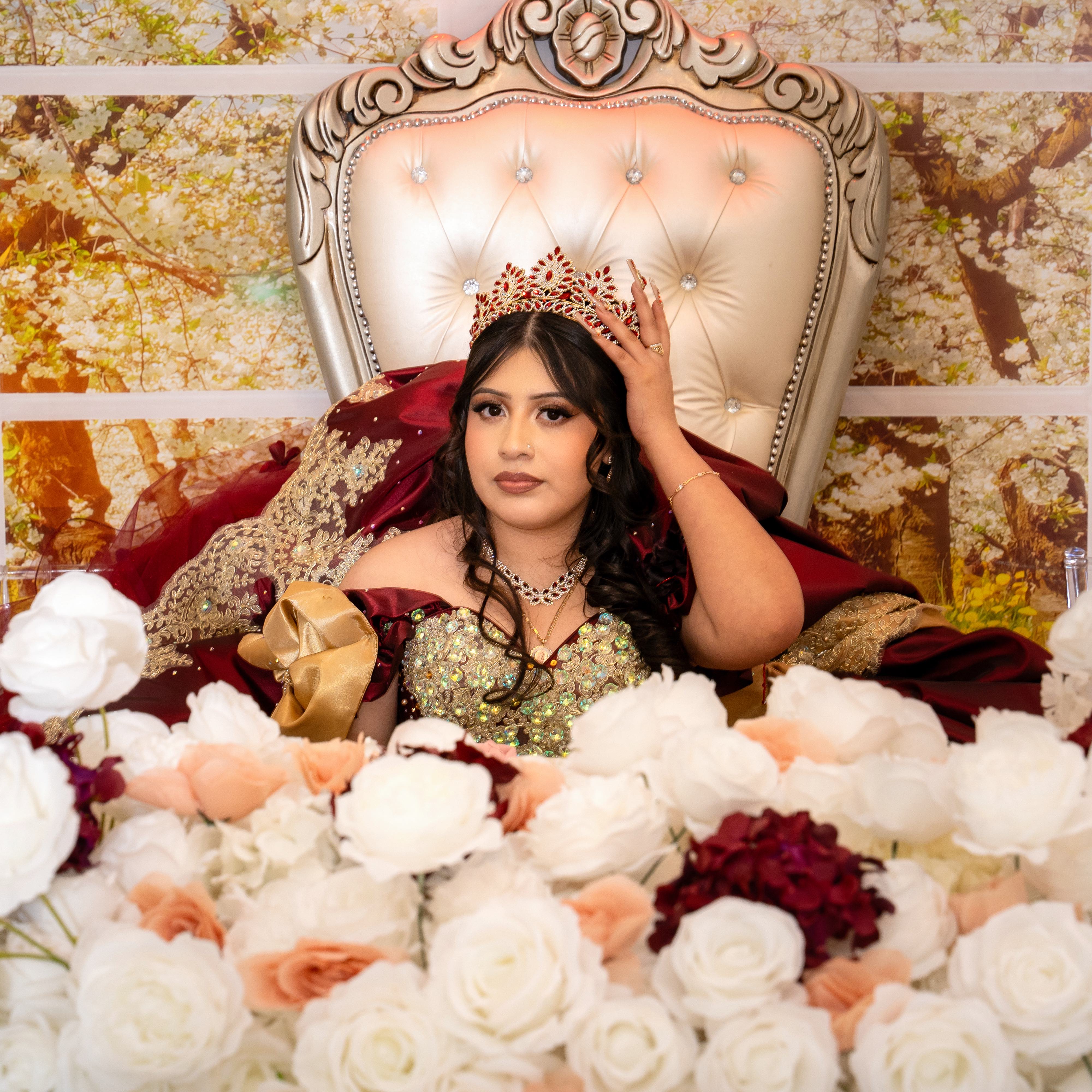 Quinceañera with roses